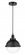 Hampden - 1 Light - 9 inch - Matte Black - Cord hung - Mini Pendant (3442|616-1PH-BK-HFS-82-BK)