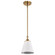 Dover; 1 Light; Small Pendant; White with Vintage Brass (81|60/7409)