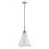 Tango; 1 Light; Medium Pendant; Matte White with Burnished Brass (81|60/7474)