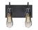 Besa Wish Wall, Smoke/Clear, Black, 2x8W LED Filament (127|2WG-WISHSM-EDIL-BK)