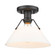 Yep by Golden Lighting Orwell 1-light Flush Mount in Matte Black and Opal Glass (36|3306-FM BLK-OP)