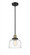 Bell - 1 Light - 8 inch - Black Antique Brass - Stem Hung - Mini Pendant (3442|201S-BAB-G713)