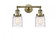 Bell - 2 Light - 16 inch - Antique Brass - Adjustable Bath Vanity Light (3442|208-AB-G513-LED)