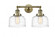 Bell - 2 Light - 19 inch - Antique Brass - Adjustable Bath Vanity Light (3442|208-AB-G713)
