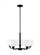 Canfield indoor dimmable LED 5-light chandelier in midnight black finish and etched white glass shad (38|3128805EN3-112)