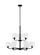 Canfield indoor dimmable 9-light chandelier in midnight black finish and etched white glass shade (38|3128809-112)