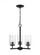 Oslo indoor dimmable 3-light chandelier in a midnight black finish with a clear seeded glass shade (38|31170-112)