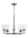 Oslo indoor dimmable 5-light chandelier in a brushed nickel finish with a clear seeded glass shade (38|31171-962)