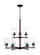 Oslo indoor dimmable 9-light chandelier in a bronze finish with a clear seeded glass shade (38|31172-710)