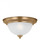 Geary traditional indoor dimmable LED 1-light ceiling flush mount in satin brass with a satin etched (38|77063EN3-848)