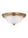 Geary traditional indoor dimmable LED 2-light ceiling flush mount in satin brass with a satin etched (38|77064EN3-848)