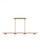 Lune modern medium indoor dimmable 4-light linear chandelier in a burnished brass finish and milk wh (7725|EC1264BBS)