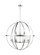 Alturas indoor dimmable 9-light multi-tier chandelier in brushed nickel finish with spherical steel (38|3124679-962)