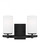 Alturas indoor dimmable 2-light wall bath vanity in a midnight black finish and etched white glass (38|4424602-112)