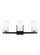 Alturas indoor dimmable 3-light wall bath sconce in a midnight black finish and etched white glass (38|4424603-112)