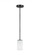 Alturas indoor dimmable 1-light mini pendant in a midnight black finish and etched white glass shade (38|6124601-112)