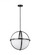 Alturas indoor dimmable 3-light pendant in a midnight black finish and etched white glass shades (38|6624603-112)