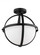 Alturas indoor dimmable 2-light semi-flush convertible pendant in a midnight black finish and etched (38|7724602-112)