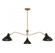 3-Light Pendant in Matte Black with Natural Brass (8483|M7019MBKNB)