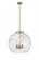 Athens Water Glass - 3 Light - 18 inch - Brushed Brass - Stem hung - Pendant (3442|221-3S-BB-G1215-18-LED)
