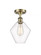 Cindyrella - 1 Light - 8 inch - Antique Brass - Semi-Flush Mount (3442|516-1C-AB-G652-8-LED)