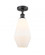 Cindyrella - 1 Light - 7 inch - Matte Black - Semi-Flush Mount (3442|516-1C-BK-G651-7)