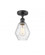 Cindyrella - 1 Light - 6 inch - Matte Black - Semi-Flush Mount (3442|516-1C-BK-G654-6-LED)