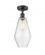 Cindyrella - 1 Light - 7 inch - Matte Black - Semi-Flush Mount (3442|516-1C-BK-G654-7)