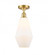 Cindyrella - 1 Light - 7 inch - Satin Gold - Semi-Flush Mount (3442|516-1C-SG-G651-7)