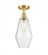 Cindyrella - 1 Light - 7 inch - Satin Gold - Semi-Flush Mount (3442|516-1C-SG-G654-7-LED)