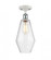 Cindyrella - 1 Light - 7 inch - White Polished Chrome - Semi-Flush Mount (3442|516-1C-WPC-G654-7-LED)