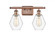 Cindyrella - 2 Light - 16 inch - Antique Copper - Bath Vanity Light (3442|516-2W-AC-G652-6-LED)