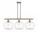 Cindyrella - 3 Light - 39 inch - Antique Copper - Stem hung - Island Light (3442|516-3I-AC-G654-12-LED)