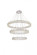 Monroe 41 inch LED triple ring chandelier in chrome (758|3503G41LC)