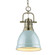 Yep by Golden Lighting Duncan 1-light 9in Chain Hung Pendant in Aged Brass and Seafoam shade (36|3602-S AB-SF)
