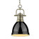 Yep by Golden Lighting Duncan 1-light 9in Chain Hung Pendant in Aged Brass and Black shade (36|3602-S AB-BK)