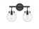 Span - 2 Light - 15 inch - Matte Black - Bath Vanity Light (3442|351-2W-BK-CL)