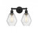 Cindyrella - 2 Light - 15 inch - Matte Black - Bath Vanity Light (3442|616-2W-BK-G654-6)