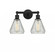 Conesus - 2 Light - 15 inch - Matte Black - Bath Vanity Light (3442|616-2W-BK-G275)