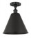 Berkshire - 1 Light - 12 inch - Matte Black - Semi-Flush Mount (3442|616-1F-BK-MBC-12-BK)