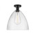 Bristol - 1 Light - 12 inch - Matte Black - Semi-Flush Mount (3442|616-1F-BK-GBD-124)