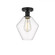 Cindyrella - 1 Light - 8 inch - Matte Black - Semi-Flush Mount (3442|616-1F-BK-G652-8)
