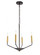 Enzo 4 light Black and Brass pendant (758|LD8023D18BK)