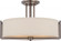Gemini - 3 Light Semi Flush with Khaki Fabric Shade - Hazel Bronze Finish (81|60/4858)