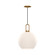 Soji 10-in Aged Gold/Opal Matte Glass 1 Light Socket Pendant (7713|PD601710AGOP)