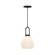 Soji 8-in Matte Black/Opal Matte Glass 1 Light Pendant (7713|PD601608MBOP)