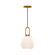 Soji 8-in Aged Gold/Opal Matte Glass 1 Light Pendant (7713|PD601608AGOP)