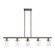 5 Light Black Chrome Linear Chandelier (108|46155-46)