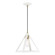 1 Light Textured White with Antique Brass Accents Pendant (108|41329-13)