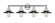 Railroad - 4 Light - 35 inch - Polished Chrome - Bath Vanity Light (3442|616-4W-PC-M6-BK)